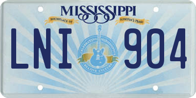 MS license plate LNI904