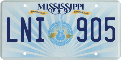 MS license plate LNI905