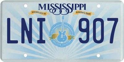 MS license plate LNI907