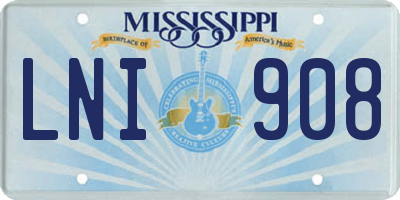 MS license plate LNI908