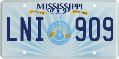 MS license plate LNI909