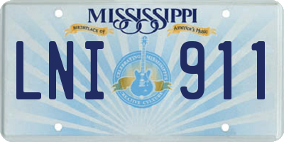 MS license plate LNI911