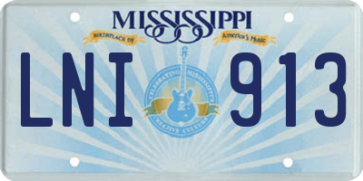 MS license plate LNI913