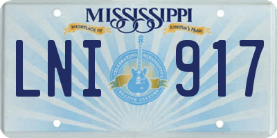 MS license plate LNI917