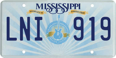 MS license plate LNI919