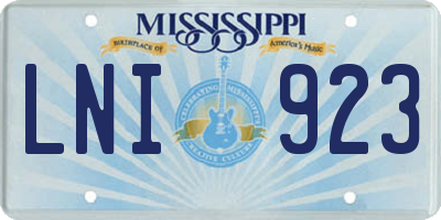 MS license plate LNI923