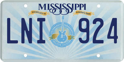 MS license plate LNI924