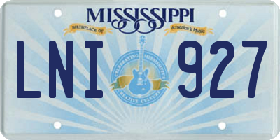 MS license plate LNI927
