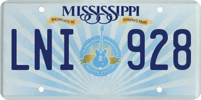 MS license plate LNI928