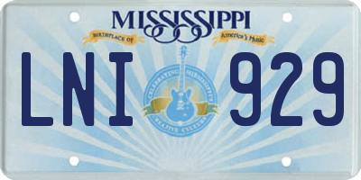 MS license plate LNI929