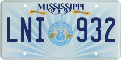 MS license plate LNI932