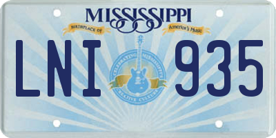 MS license plate LNI935