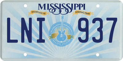 MS license plate LNI937