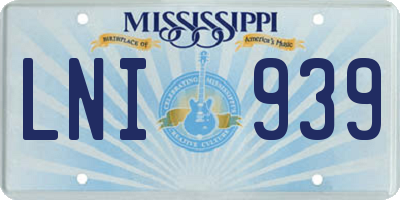 MS license plate LNI939