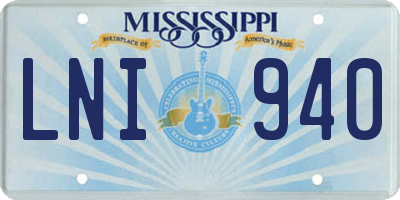 MS license plate LNI940