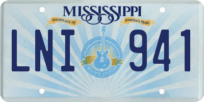 MS license plate LNI941