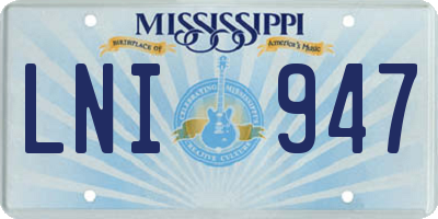 MS license plate LNI947