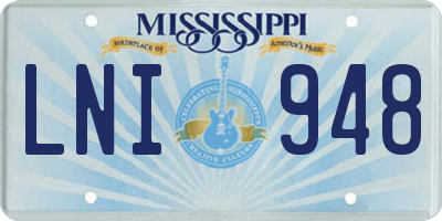 MS license plate LNI948