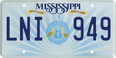 MS license plate LNI949