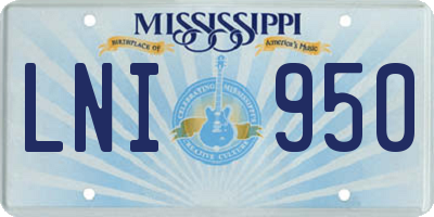 MS license plate LNI950
