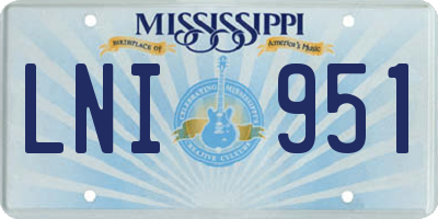 MS license plate LNI951
