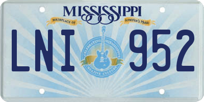 MS license plate LNI952