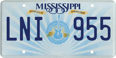 MS license plate LNI955