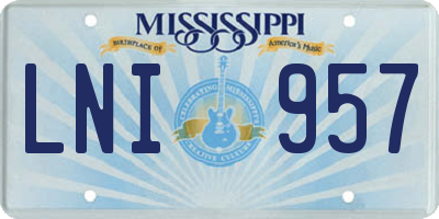 MS license plate LNI957
