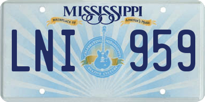 MS license plate LNI959