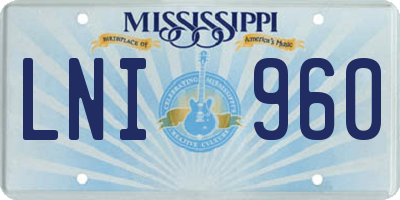 MS license plate LNI960