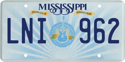MS license plate LNI962