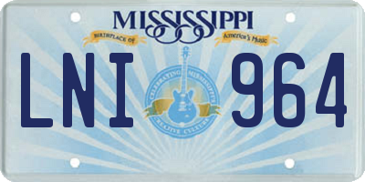 MS license plate LNI964