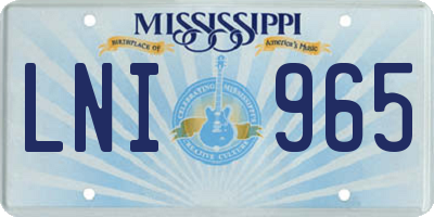 MS license plate LNI965