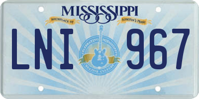 MS license plate LNI967