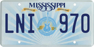 MS license plate LNI970