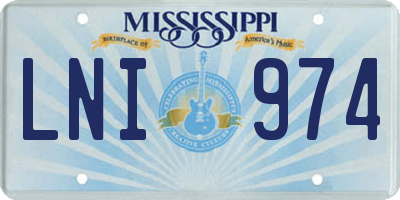 MS license plate LNI974