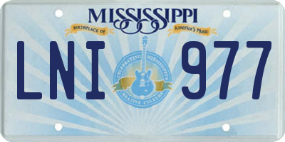 MS license plate LNI977