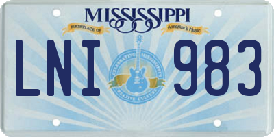 MS license plate LNI983