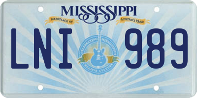MS license plate LNI989