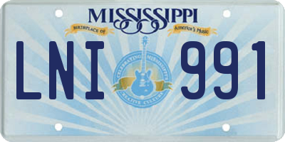 MS license plate LNI991