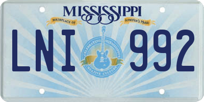 MS license plate LNI992
