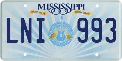 MS license plate LNI993