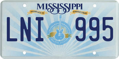 MS license plate LNI995