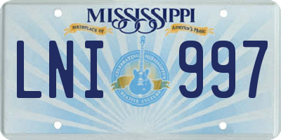 MS license plate LNI997