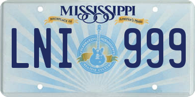MS license plate LNI999