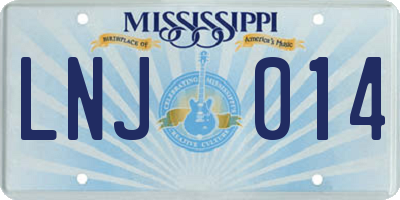 MS license plate LNJ014