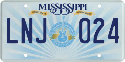 MS license plate LNJ024