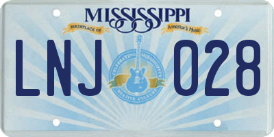 MS license plate LNJ028