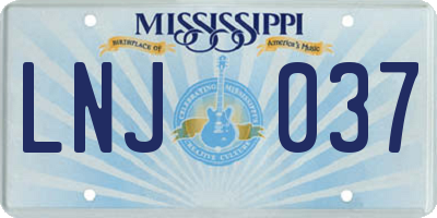 MS license plate LNJ037