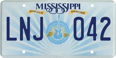 MS license plate LNJ042